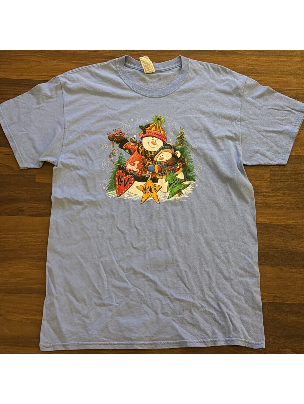 Gildan Cotton ~ Christmas/ Snowman ~Love Never Melts ~ Short Sleeve T-Shirt